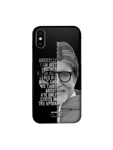 

CelfieDesign Black & Grey AB Wise Words Typography Printed iPhone XS Slim Back Case