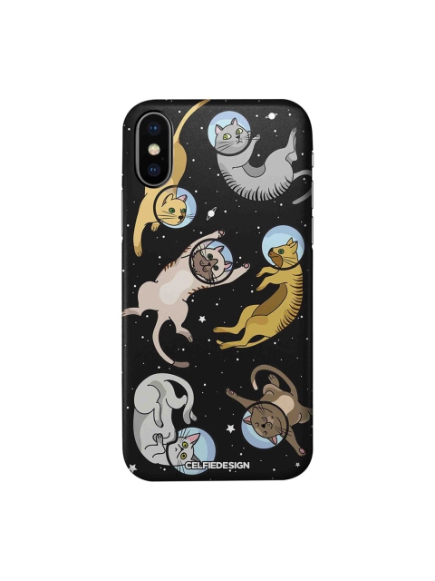 

CelfieDesign Black & Grey Cat in Space Printed iPhone Xs Slim Back Case