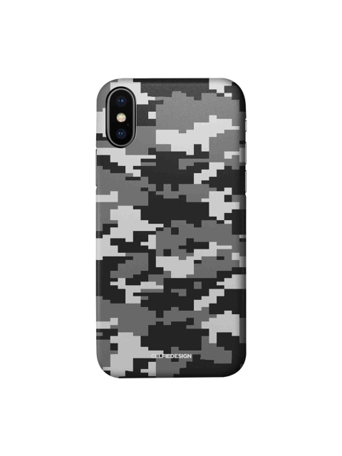 

CelfieDesign Black & Grey Camo Pixel iPhone Xs Slim Back Case