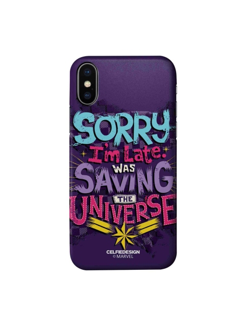 

CelfieDesign Purple & Pink Saving The Universe Printed iPhone Xs Slim Back Case