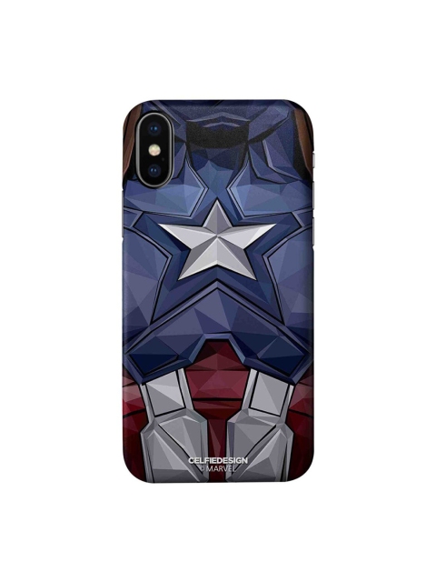 

CelfieDesign Navy Blue & Red Captain America Vintage Suit Printed iPhone Xs Slim Back Case