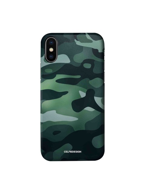 

CelfieDesign Grey & Green Camo Viridian Printed iPhone Xs Slim Back Case