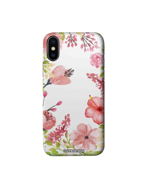 

CelfieDesign White & Pink Aquarelle Gardens Printed iPhone Xs Slim Back Case