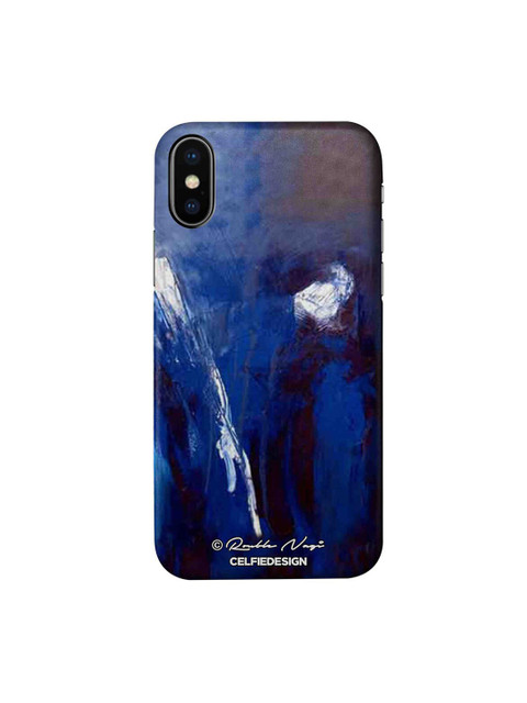 

CelfieDesign Blue & White Rainfall iPhone Xs Slim Back Case