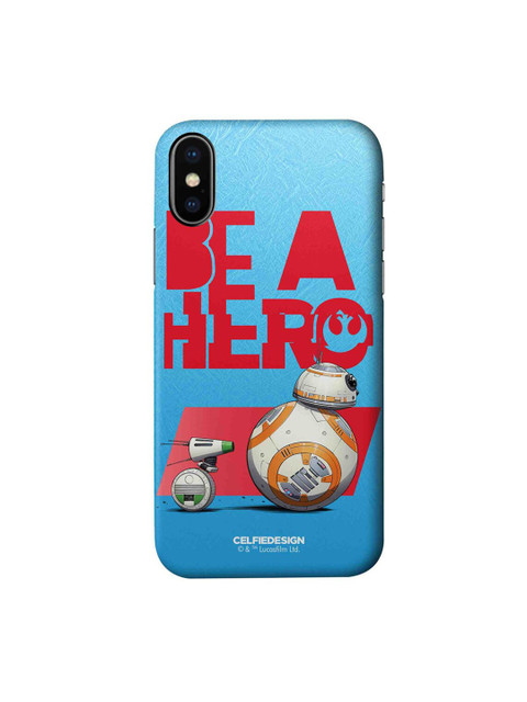 

CelfieDesign Blue & Red Be A Hero Printed iPhone Xs Slim Back Case