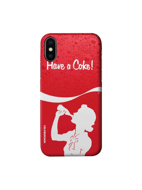 

CelfieDesign Red & White Have a Coke Girl Quirky Printed iPhone XS Slim Back Case