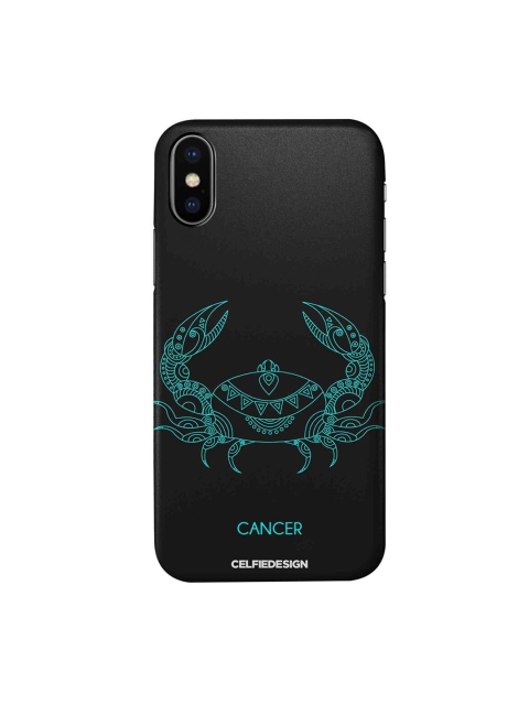 

CelfieDesign Black & Teal Blue Cancer iPhone Xs Slim Back Case