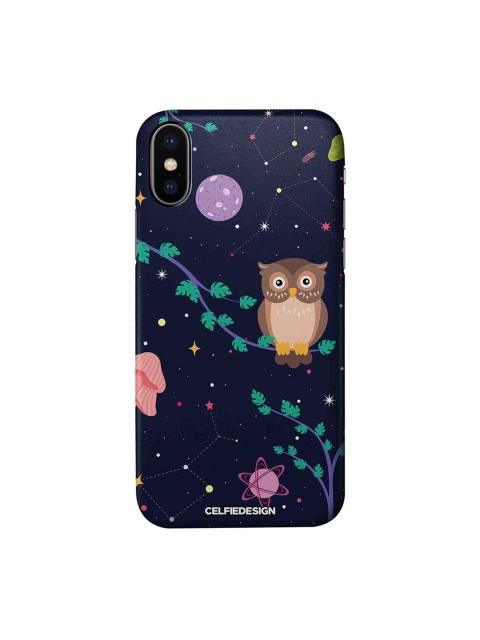 

CelfieDesign Blue & Purple Space Owl Printed iPhone Xs Slim Back Case