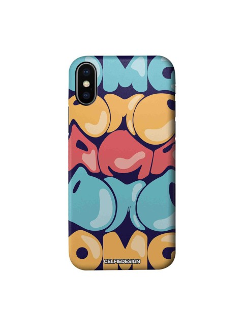 

CelfieDesign Blue & Yellow OMG Printed iPhone Xs Slim Back Case
