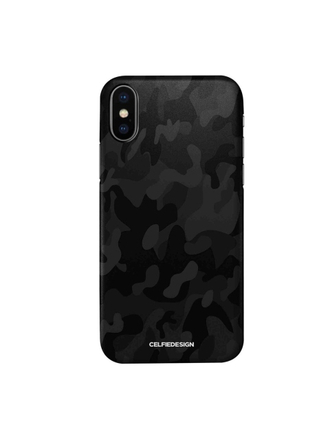 

CelfieDesign Black & Grey Camo Printed iPhone Xs Slim Back Case