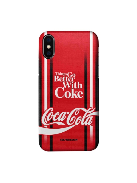 

CelfieDesign Red & White Better With Coke Printed iPhone Xs Slim Back Case