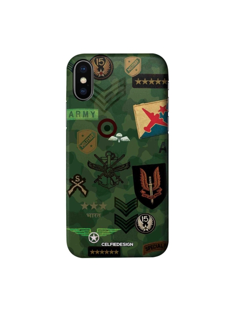 

CelfieDesign Green & Black Roger That Quirky Printed iPhone XS Slim Back Case