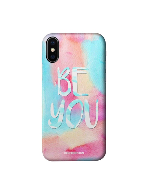 

CelfieDesign Blue & Pink Be You Printed iPhone Xs Slim Back Case