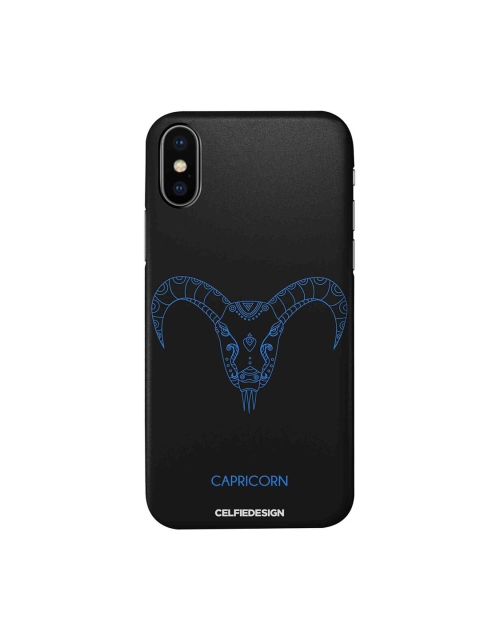 

CelfieDesign Black & Blue Capricorn Printed iPhone Xs Slim Back Case