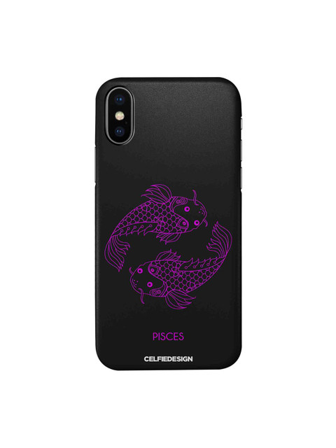 

CelfieDesign Black & Purple Pisces Printed iPhone Xs Slim Back Case