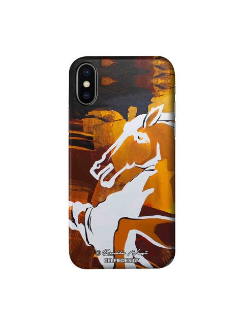 

CelfieDesign Black & Orange Glory Run Printed iPhone Xs Slim Back Case