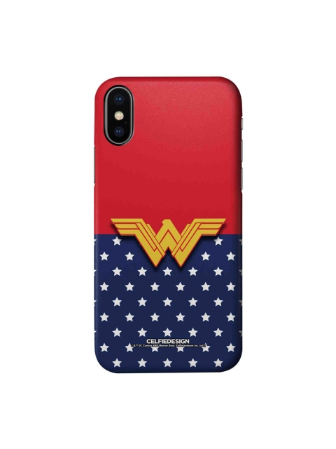 

CelfieDesign Red & Navy Blue iPhone Xs Slim Back Case