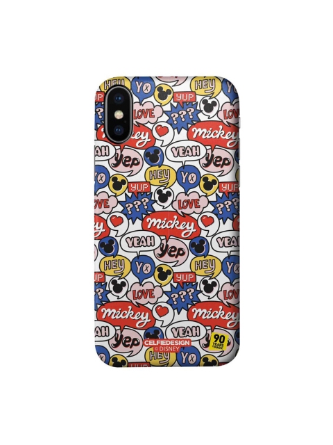 

CelfieDesign White & Blue Mickey Doodle Printed iPhone Xs Slim Back Case
