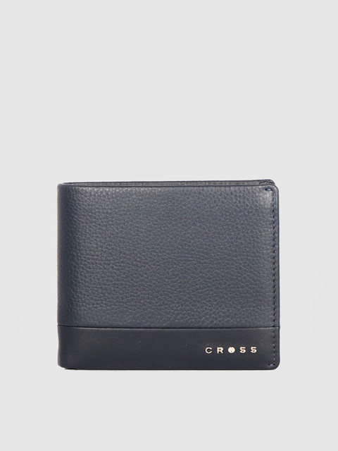 

Cross Men Navy Blue Textured Leather Two Fold Wallet
