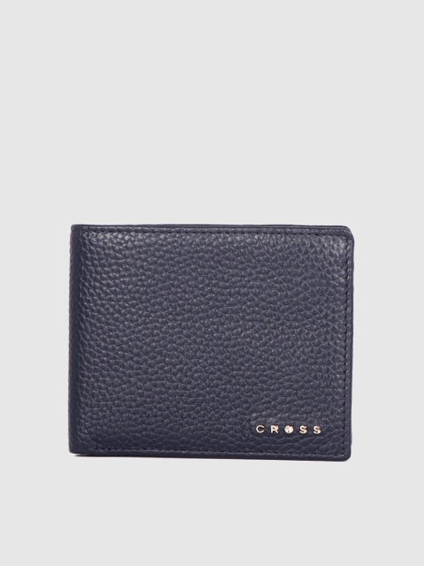 

Cross Men Navy Blue Leather Textured Two Fold Wallet