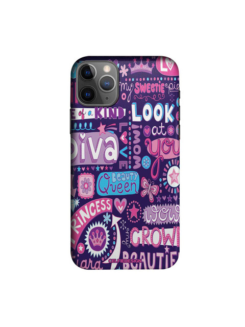 

CelfieDesign Purple & Pink Diva Diaries Printed iPhone 11 Pro Slim Back Case