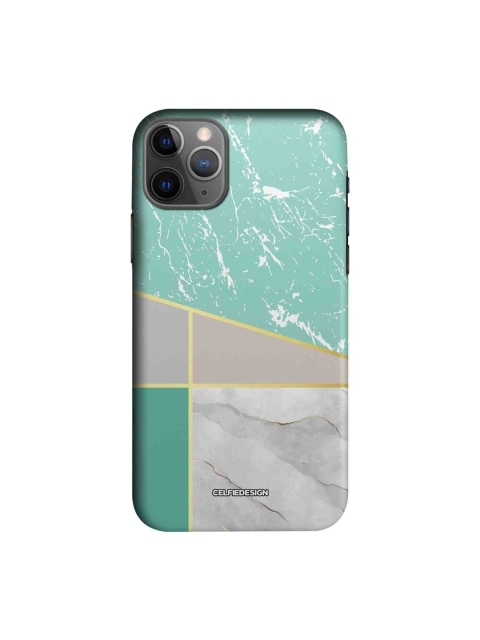 

CelfieDesign Turquoise Blue & Grey Marble Sheen iPhone 11 Pro Slim Back Case