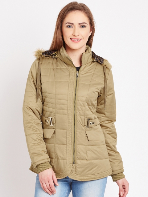

Fort Collins Khaki Quilted Parka Jacket with Detachable Hood