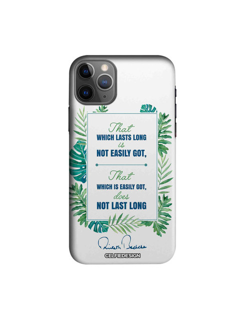 

CelfieDesign White & Green Lasts Long AB Quotes & Signature iPhone 11 Pro Slim Back Case