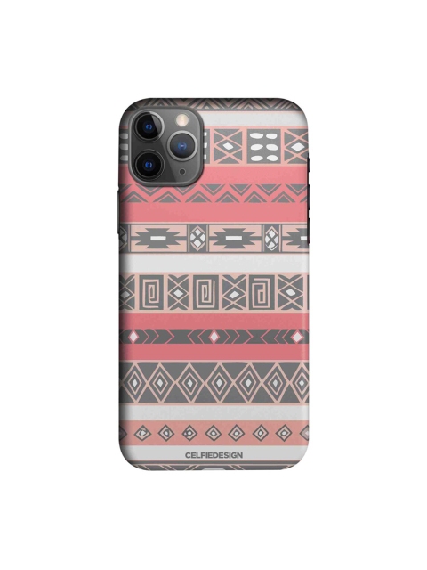 

CelfieDesign Peach-Coloured & Grey Aztec Printed iPhone 11 Pro Slim Back Case