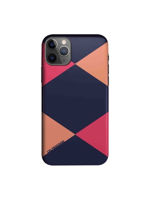 

CelfieDesign Navy Blue & Pink Criss Cross iPhone 11 Pro Slim Back Case