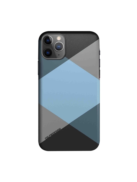 

CelfieDesign Grey & Blue Criss Cross Printed iPhone 11 Pro Slim Back Case