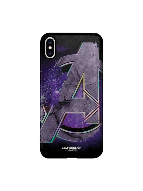 

CelfieDesign Purple & Black Endgame Logo Printed iPhone Xs Max Slim Back Case