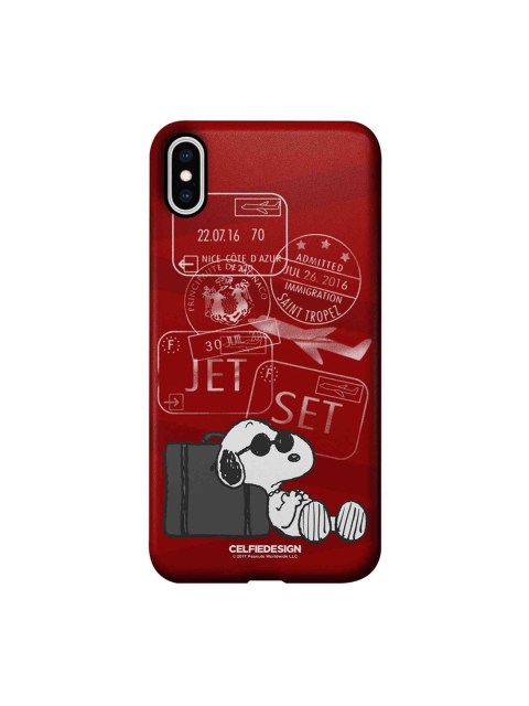 

CelfieDesign Red & White Jet Set Go iphone XS Max Slim Back Case