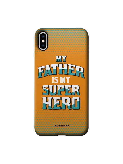 

CelfieDesign Yellow & White My Father My Superhero iPhone Xs Max Slim Back Case