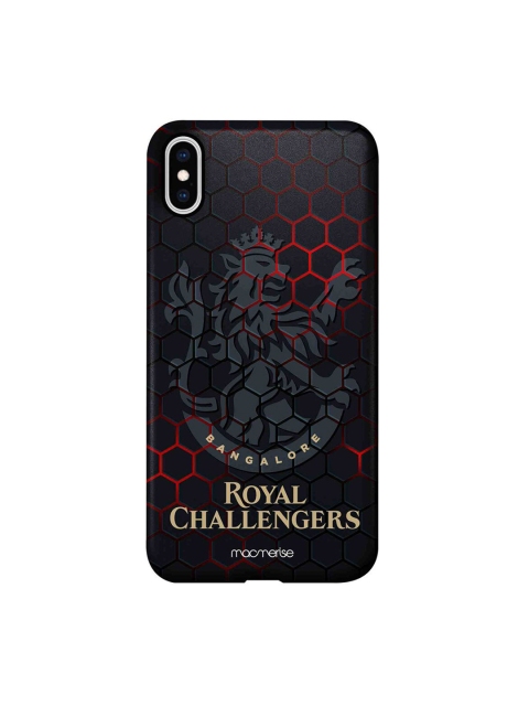 

CelfieDesign Black & Red RCB Hex Pattern iphone XS Max Slim Back Case