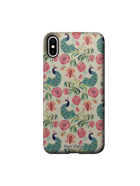

CelfieDesign Multi-Coloured Payal Singhal Anaar and Mor Beige iPhone XS Max Slim Back Case