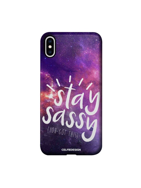

CelfieDesign Purple & White Stay Sassy iphone XS Max Slim Back Case