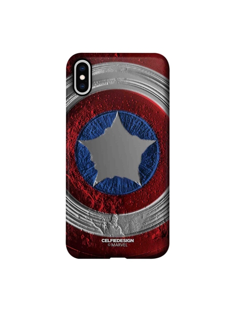 

CelfieDesign Red & White Stoned Shield iPhone XS Max Slim Back Case