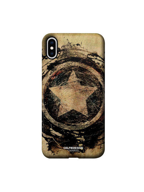 

CelfieDesign Beige & Black Symbolic Captain Shield iphone XS Max Slim Back Case