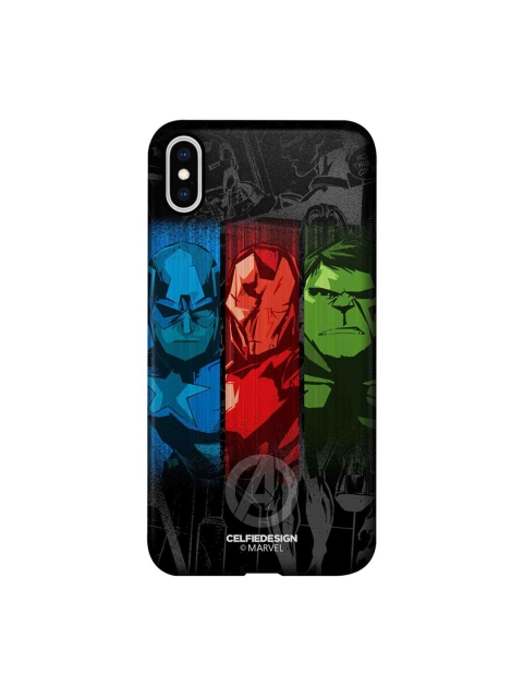 

CelfieDesign Black & Blue Avengers Sketch Printed iPhone Xs Max Slim Back Case