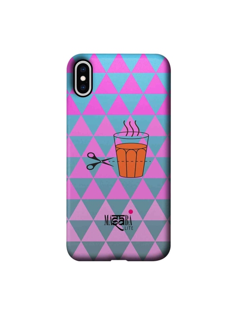 

CelfieDesign Pink & Blue Masaba Cutting Chai iPhone XS Max Slim Back Case