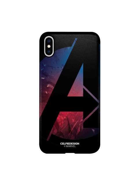 

CelfieDesign Black & Blue A For Avengers iPhone Xs Max Slim Back Case