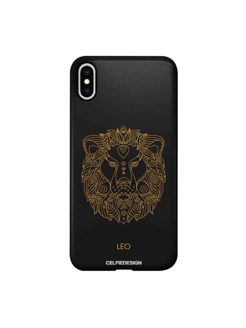 

CelfieDesign Black & Gold-Toned Leo iPhone xs max Back Case