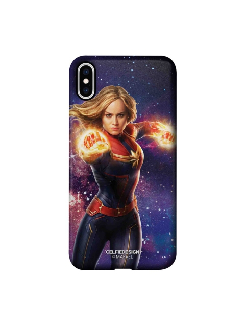 

CelfieDesign Navy Blue & Red Fierce Captain Marvel iPhone Xs Max Slim Back Case
