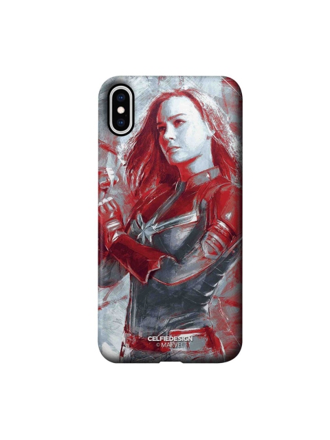 

CelfieDesign Charcoal & Red Printed Charcoal Art Capt Marvel iPhone XS Max Slim Back Case