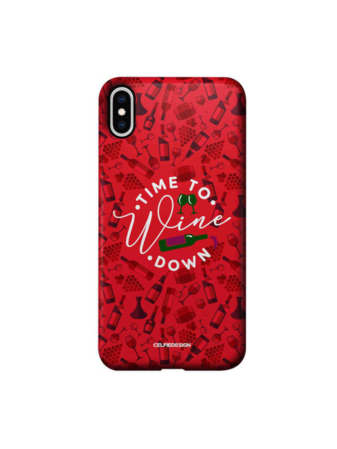 

CelfieDesign Red & Black Time To Wine Down iphone XS Max Slim Back Case