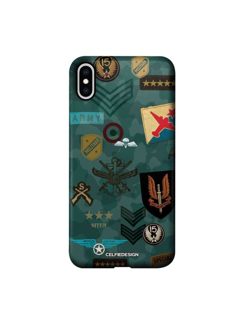 

CelfieDesign Blue & Brown Printed Plastic iPhone XS Max Slim Back Case
