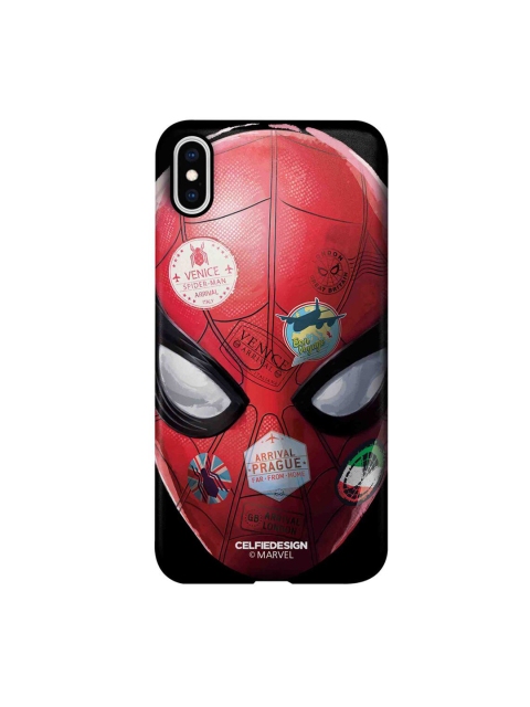 

CelfieDesign Red & Black Spidey Travel Stamps iphone XS Max Slim Back Case