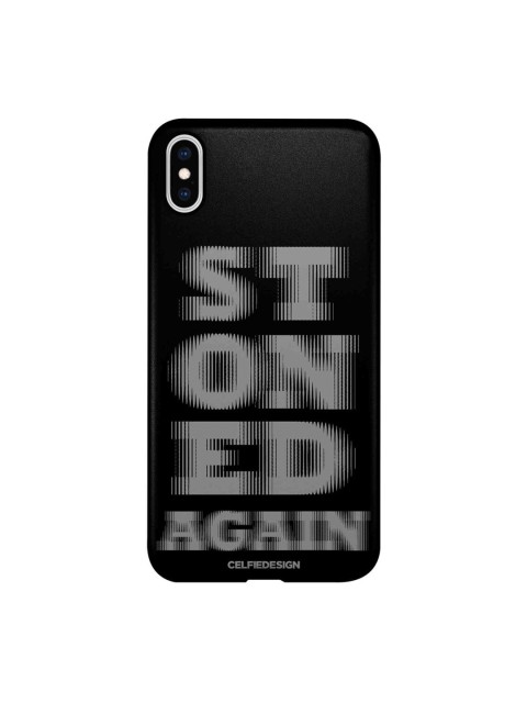 

CelfieDesign Black Printed Stoned Again iPhone XS Max Slim Back Case
