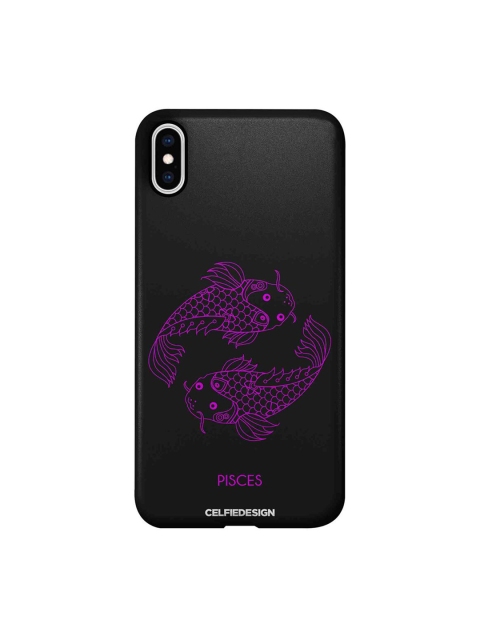 

CelfieDesign Black & Purple Pisces Printed iPhone Xs Max Slim Back Case